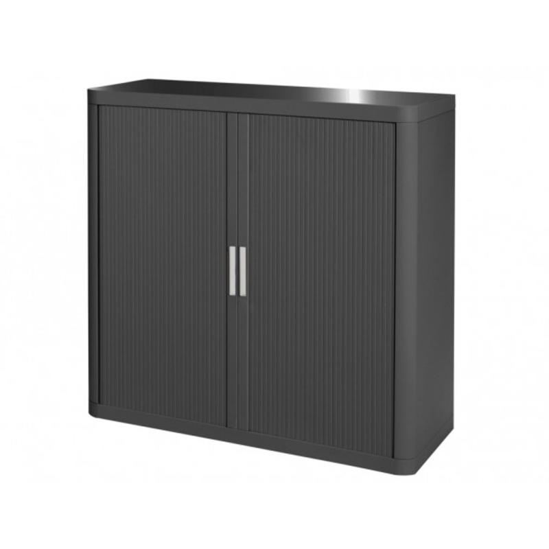 Armario fast-paperflow easy office plastico 2 puertas correderas y 2 estantes color gris 1040x415x1100 mm