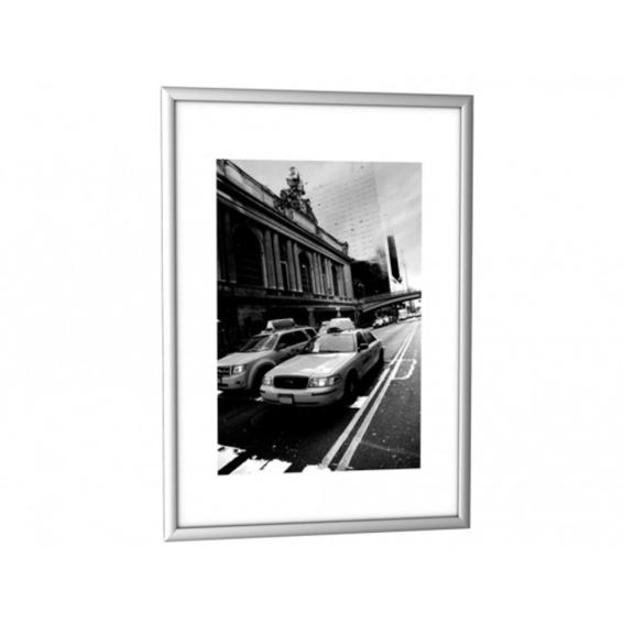 Portafoto fast-paperflow marco de aluminio vidrio acrilico din a4 color plata 217x304 mm