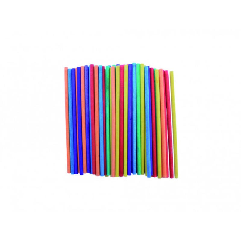 Palillos de madera redondos 150x5 mm bolsas de 60 unidades colores surtidos