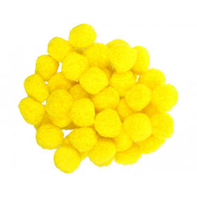 Pompones 25 mm unicolor amarillo bolsa de 50 unidades