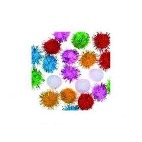 Pompones 25 mm colores brillantes multicolor bolsa de 20 unidades surtidas
