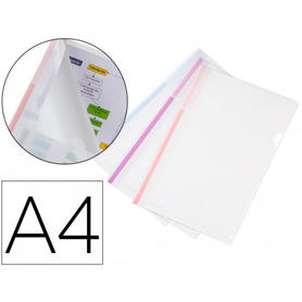 Carpeta dossier uñero tarifold polipropileno din a4 pack de 12 unidades colores pastel surtidos