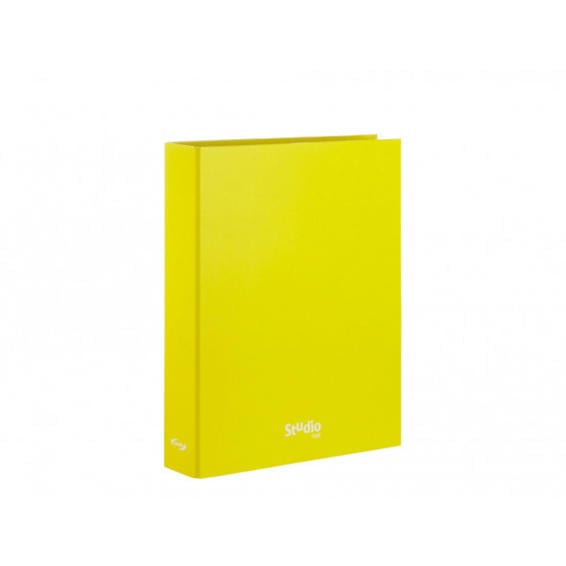 Carpeta 2 anillas 40mm pardo carton forrado color amarillo