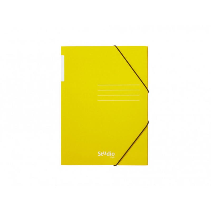 Carpeta pardo gomas solapas carton brillo color amarillo