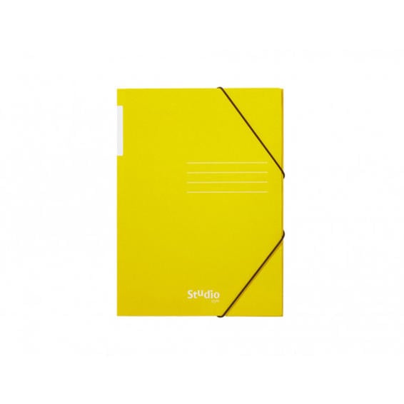 Carpeta pardo gomas solapas carton brillo color amarillo