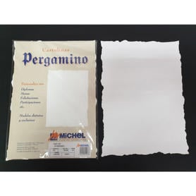 Papel michel pergamino troquelado rustico blanco din a4 paquete de 25 unidades