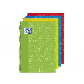 Cuaderno espiral oxford cla w&e tapa extradura folio 80 hojas 90 gr cuadro 4 mm te naturaleza