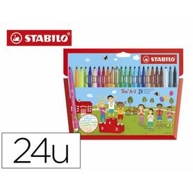 Rotulador stabilo trio az estuche de 24 unidades colores surtidos