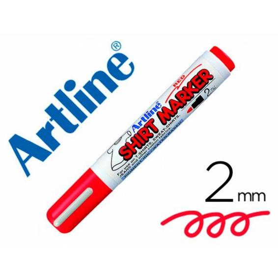 Rotulador artline camiseta ekt-2 rojo -punta redonda 2 mm -para uso en camisetas