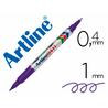 Rotulador artline marcador permanente ek-041t violeta -doble punta 0.4 y 1.0 mm