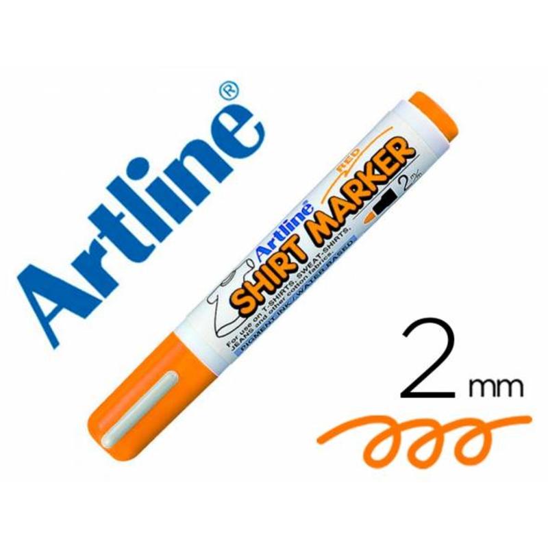 Rotulador artline camiseta ekt-2 naranja fluorescente punta redonda 2 mm para uso en camisetas