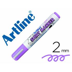 Rotulador artline camiseta ekt-2 violeta fluorescente punta redonda 2 mm para uso en camisetas