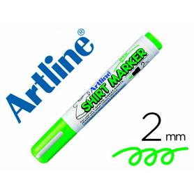 Rotulador artline camiseta ekt-2 verde fluorescente punta redonda 2 mm para uso en camisetas