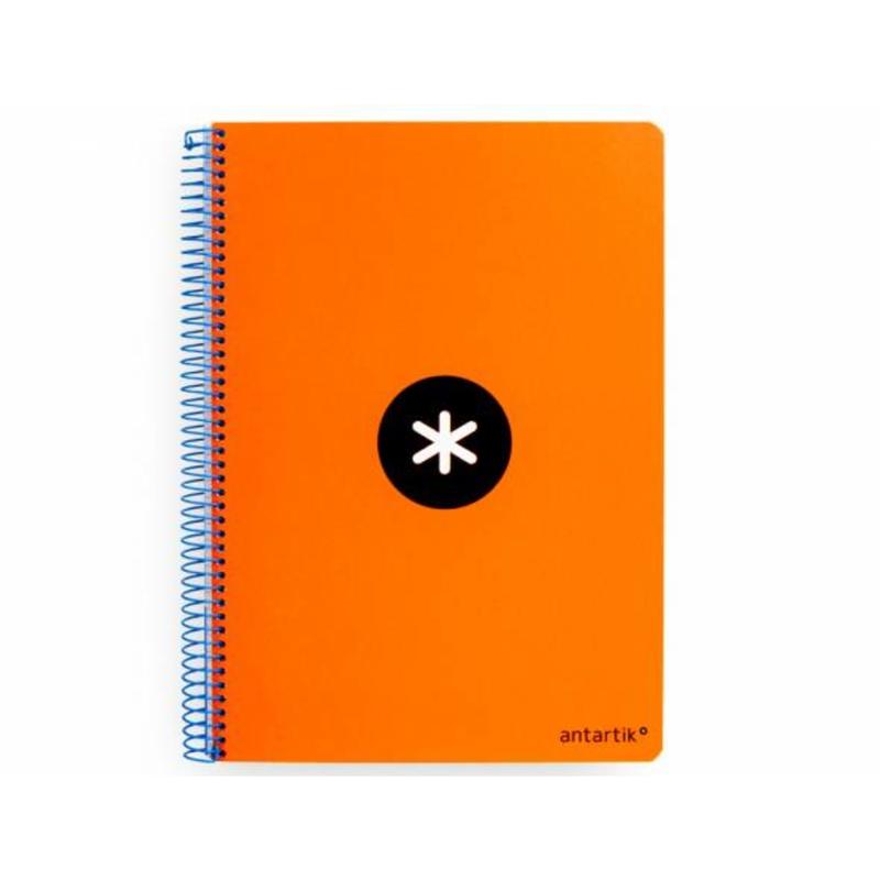 Cuaderno espiral liderpapel a4 antartik tapa dura 80h 100gr cuadro 4mm con margen color naranja