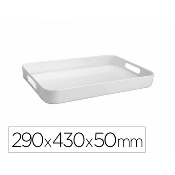 Bandeja camarero lacor rectangular color blanco 290x430x50 mm