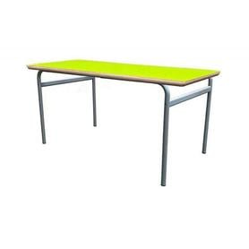 Mesa infantil mobeduc t3 extensible estructura redonda patas de tubo metal tablero mdf laminado 140x80 cm