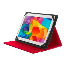 Funda trust primo folio universal para tablets 10" con soporte y cierre elastico color rojo