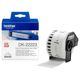 Etiqueta brother dk22223 cinta papel continuo adhesiva removible blanca 50 mm x 30,48 mt