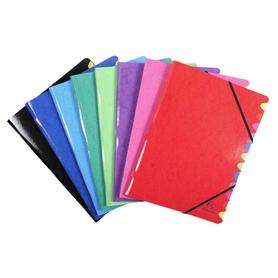Carpeta clasificadora exacompta iderama 12 departamentos folio gomas carton forrado colores