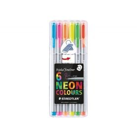 Rotulador staedtler triplus neon colours estuche de 6 unidades colores surtidos