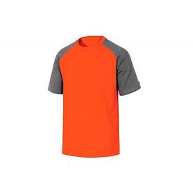 Camiseta de algodon deltaplus color gris naranja talla m