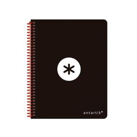Cuaderno espiral liderpapel a5 antartik tapa dura 80h 100 gr horizontal con margen color negro