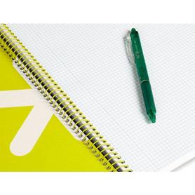 Cuaderno espiral liderpapel a4 antartik tapa dura 80h 100 g cuadro 5mm con margen color verde fluor