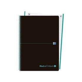 Cuaderno espiral oxford ebook 1 tapa plastico din a4+ 80 h cuadricula 5 mm blackn colors ice mint