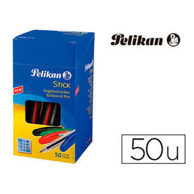 Boligrafo pelikan stick caja de 50 unidades colores surtidos