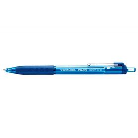 Boligrafo paper mate inkjoy 300 rt punta media trazo 1mm retractil clips metalico sujecion caucho color azul