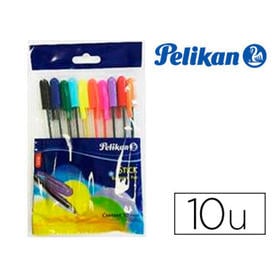 Boligrafo pelikan stick k86/10 blister de 10 colores surtidos