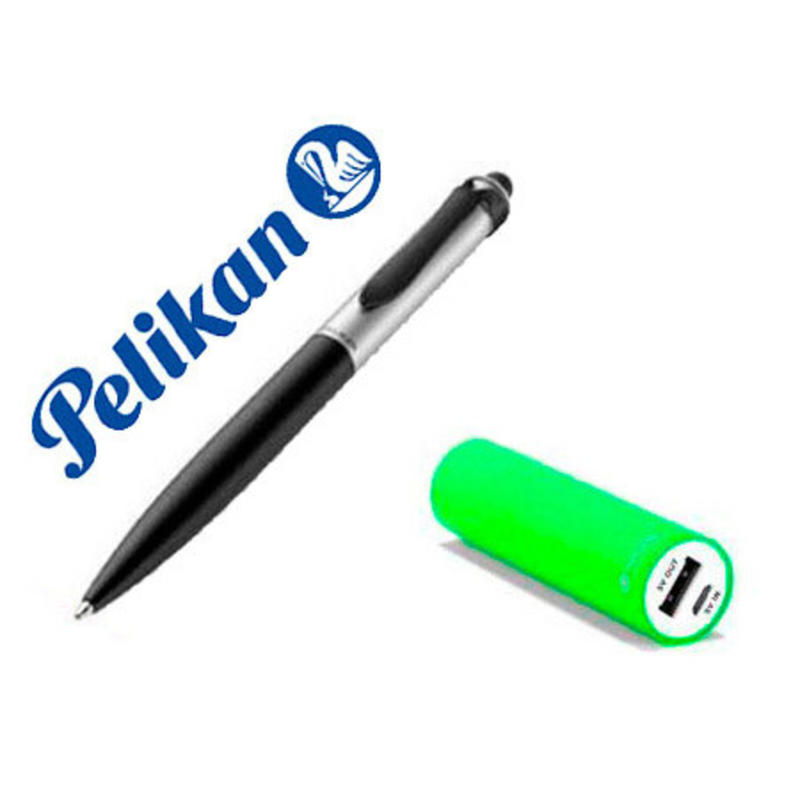 Boligrafo pelikan stola ii touchpen tubo + powerbank verde