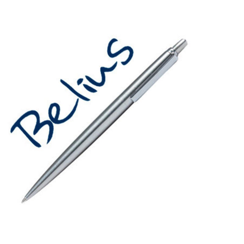 Boligrafo belius atom steel retractil 1,0 mm tinta azul