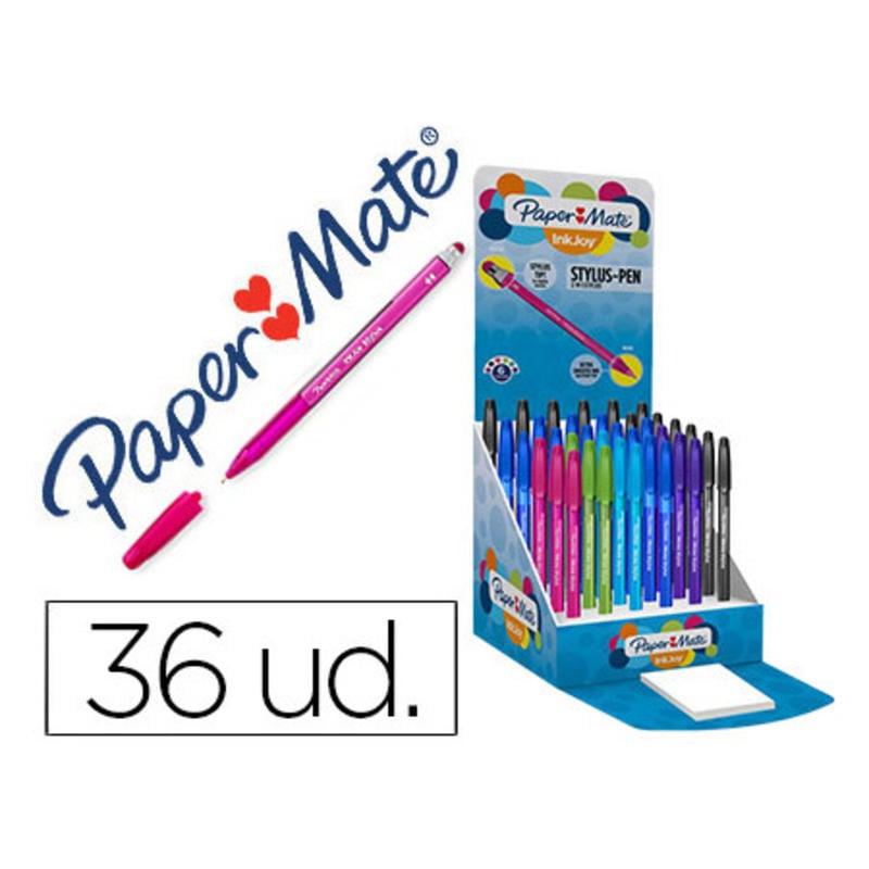 Boligrafo paper mate inkjoy stylus con puntero para pantalla tactil expositor de 36 unidades