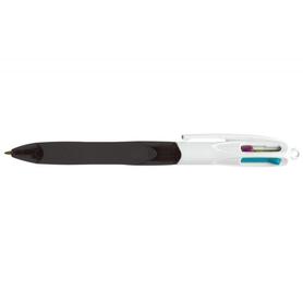 Boligrafo bic cuatro colores con grip colore negro punta 1,3 mm