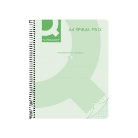 Cuaderno espiral q connect a5 micro tapa plastico 80h 70g horizontal sin bandas 6 taladros verde