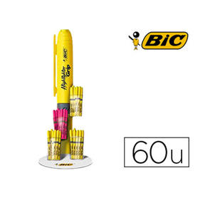 Rotulador bic fluorescente highlighter grip expositor de 60 unidades colores surtidos