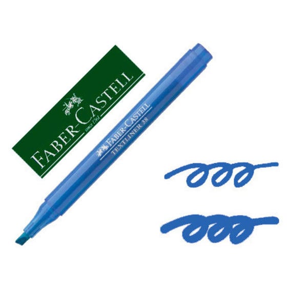 Rotulador faber fluorescente textliner 38 azul