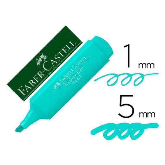 Rotulador faber fluorescente 1546 color pastel azul agua