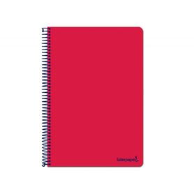 Cuaderno espiral liderpapel folio write tapa blanda 80h 60gr cuadro 4mm con margen color rojo