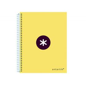 Cuaderno espiral liderpapel a6 micro antartik tapa forrada100h 100 gr cuadro 5mm 4 bandacolor amarillo piña