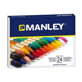 Lapices cera manley -caja de 24 colores ref.124