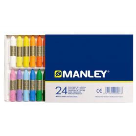 Lapices cera manley -caja de 24 colores ref.124