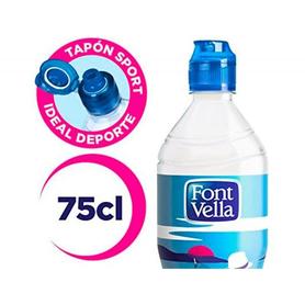 Agua mineral natural font vella botella de 75 cl