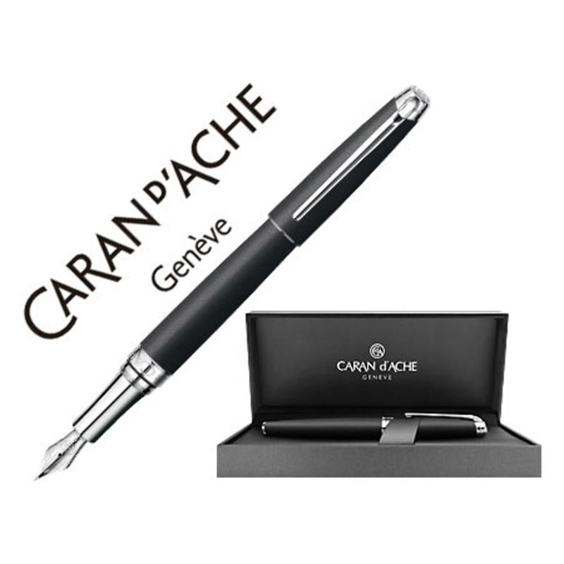 Pluma caran dache leman pavonado negro adornos chapado plateado rodiado plumin de oro 18k rodiado con