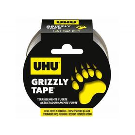 Cinta adhesiva uhu americana grizzly tape ultrafuerte color plata 25 mt x 48 mm