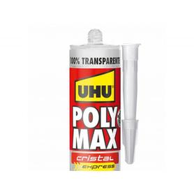 Adhesivo de montaje uhu poly max express cristal cartucho de 300 gr