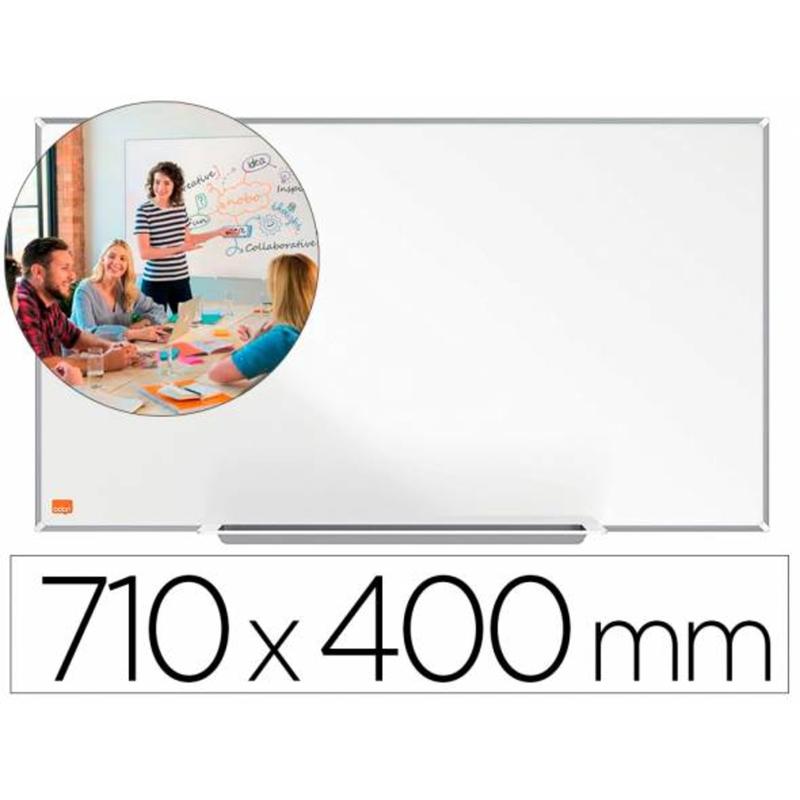 Pizarra blanca nobo ip pro 32/ acero vitrificado magnetico 710x400 mm