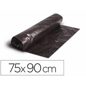 Bolsa basura domestica negra 75x90 cm galga 90 material 100% reciclado y reciclable rollo de 10 unidades