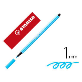 Rotulador stabilo acuarelable pen 68 azul neon 1 mm